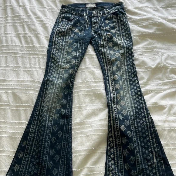 Free People Floral Print Bell Bottoms - Picture 1 of 4